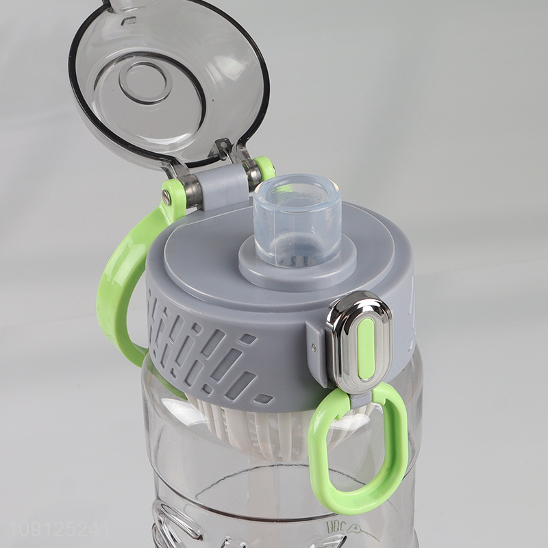 New Arrival 590ML Portable Plastic Water Bottle with Tea Filter & Flip Top Lid