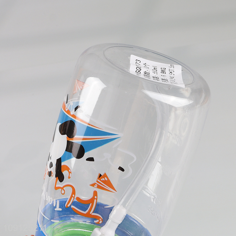 Wholesale 550ML Cute Plastic Water Bottle with Should Strap & Straw for Kids