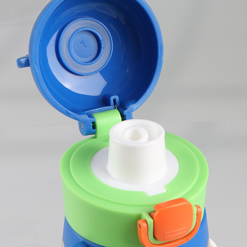 Wholesale 550ML Cute Plastic Water Bottle with Should Strap & Straw for Kids