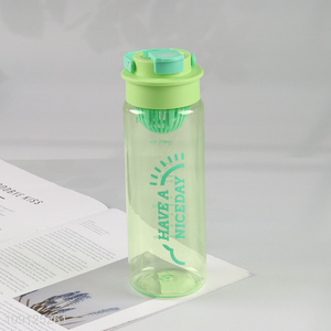 New Product 590ML Plastic Water Bottle with Tea Filter for Home Office School