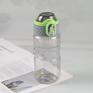 New Arrival 590ML Portable Plastic Water Bottle with Tea Filter & Flip Top Lid