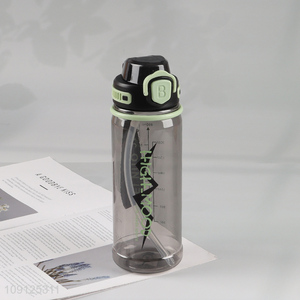 New Arrival 860ML Flip Top Water Bottle Plastic Sports Water Bottle with Straw
