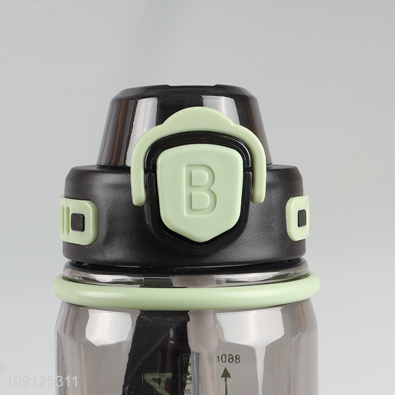 New Arrival 860ML Flip Top Water Bottle Plastic Sports Water Bottle with Straw