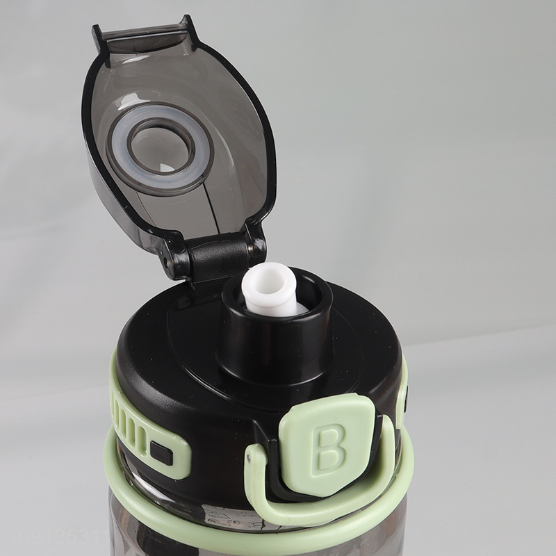 New Arrival 860ML Flip Top Water Bottle Plastic Sports Water Bottle with Straw