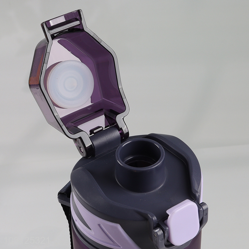 Wholesale 500ML Flip Top Water Bottle Plastic Sports Water Bottle with Handle