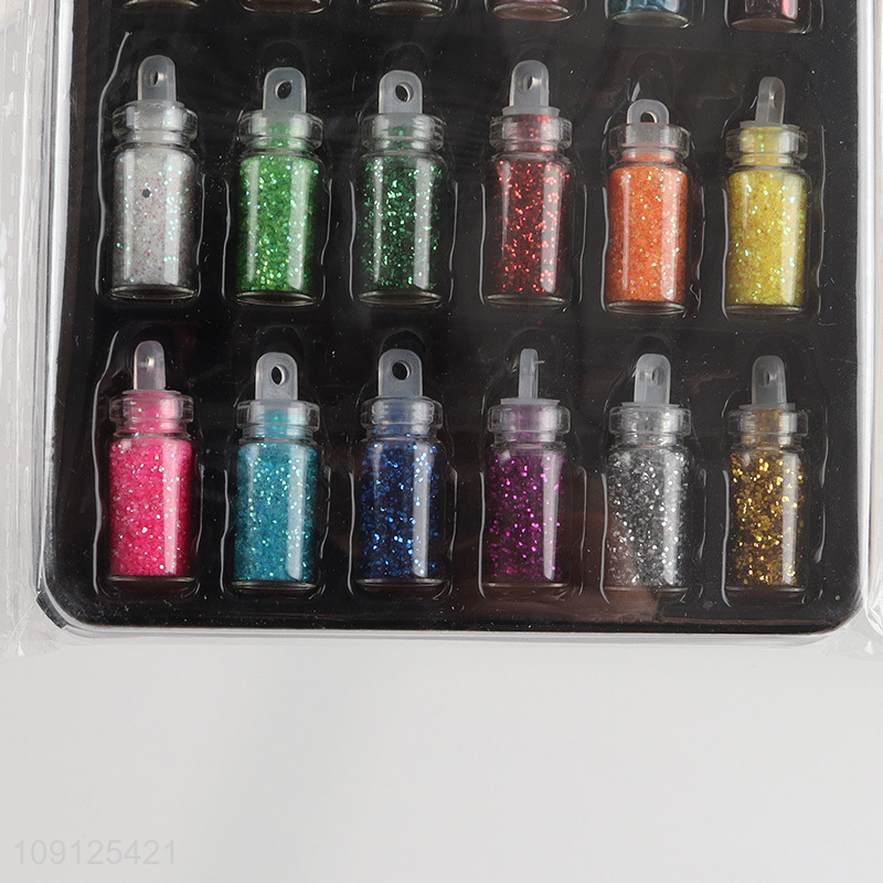 New Product 24 Colors Nail Art Glitter Sequins Flakes Nail Art Supplies