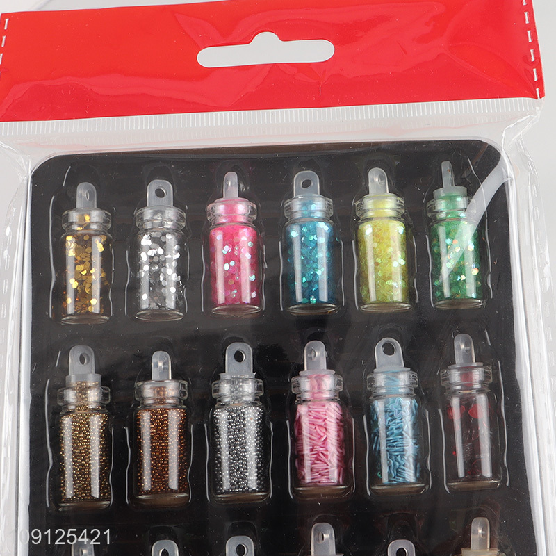 New Product 24 Colors Nail Art Glitter Sequins Flakes Nail Art Supplies