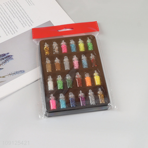 New Product 24 Colors Nail Art Glitter Sequins Flakes Nail Art Supplies