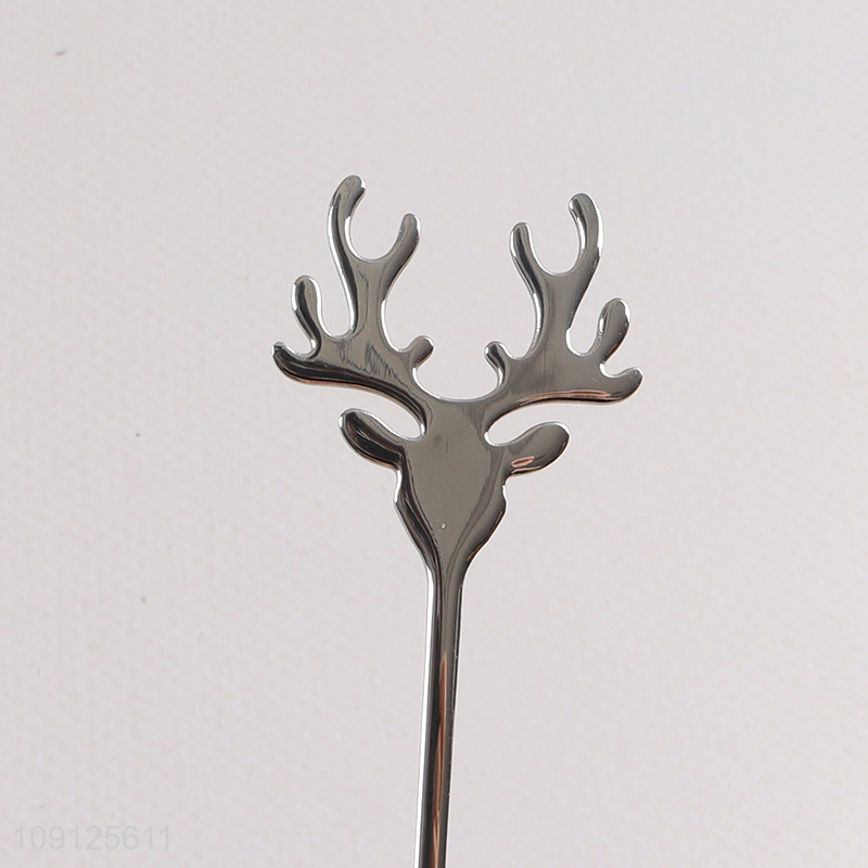 Hot Sale Stainless Steel Reindeer Spoon Christmas Reindeer Coffee Spoon