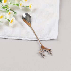 Hot Sale Stainless Steel Reindeer Spoon Christmas Reindeer Coffee Spoon