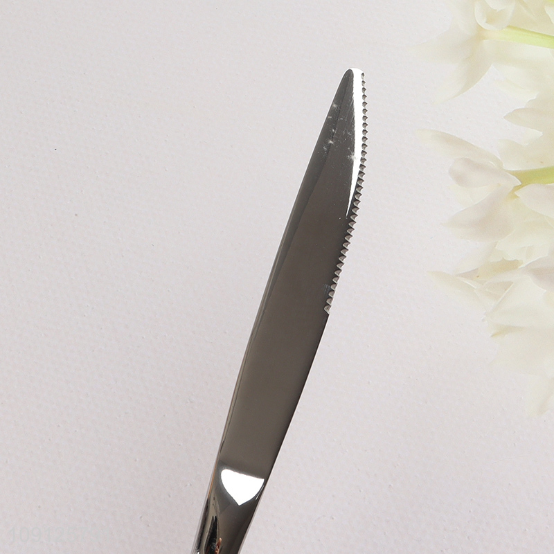 New Product Dinner Knife Stainless Steel Hammered Serrated Table Knife