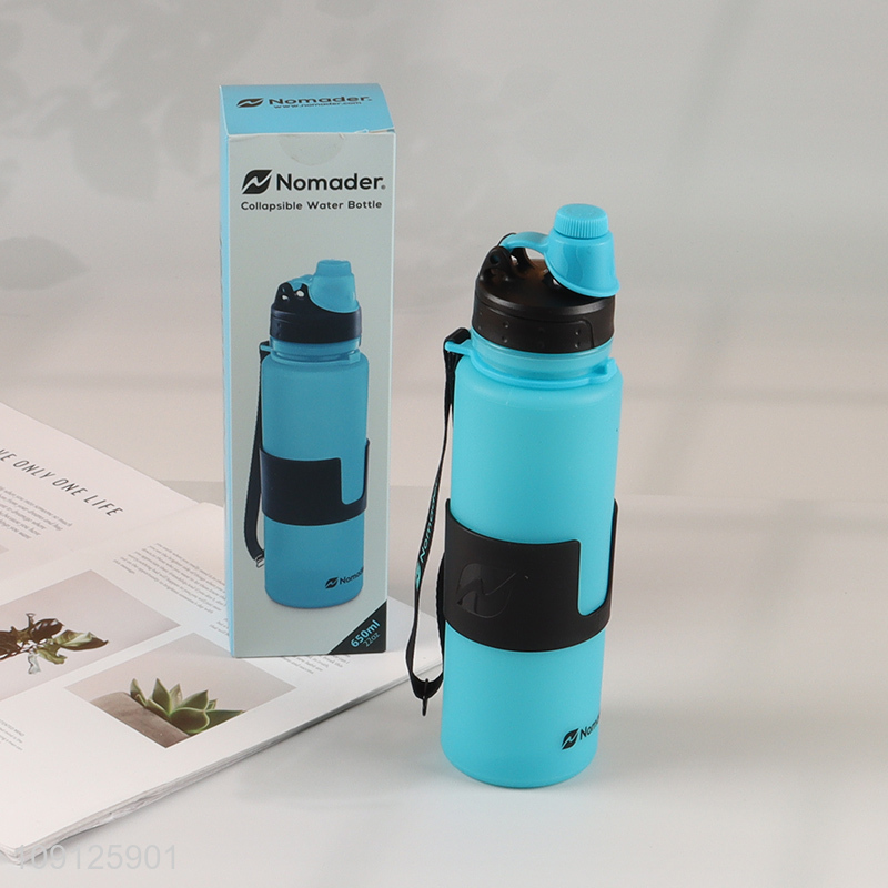 High Quality 650ml Collapsible Water Bottle Silicone Travel Water Bottle