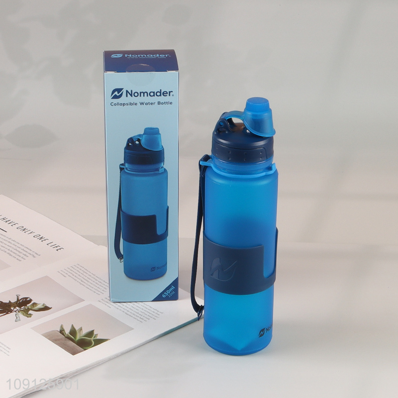 High Quality 650ml Collapsible Water Bottle Silicone Travel Water Bottle