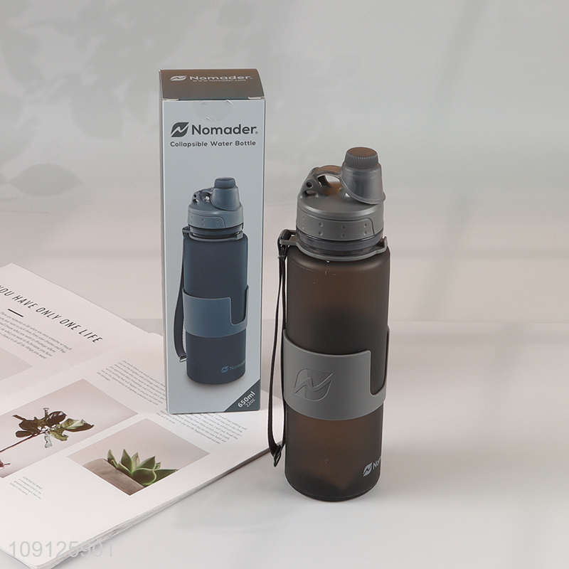 High Quality 650ml Collapsible Water Bottle Silicone Travel Water Bottle