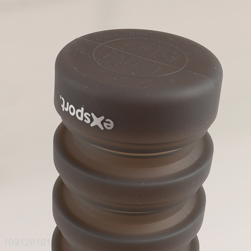 Wholesale Leak Proof Collapsible Silicone Sports Water Bottle with Carabiner