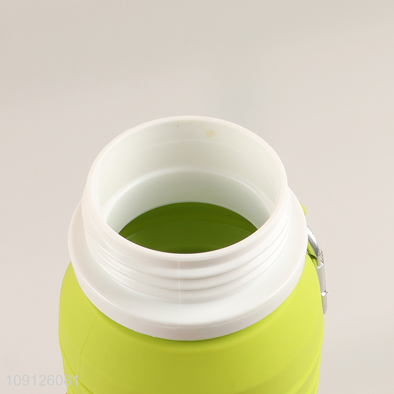 China Imports Collapsible BPA Free Silicone Water Bottle with Carabiner