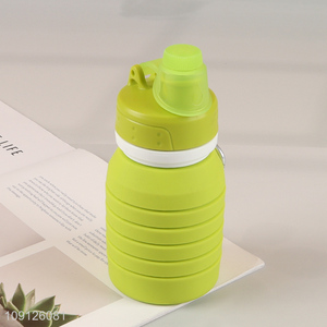 China Imports Collapsible BPA Free Silicone Water Bottle with Carabiner