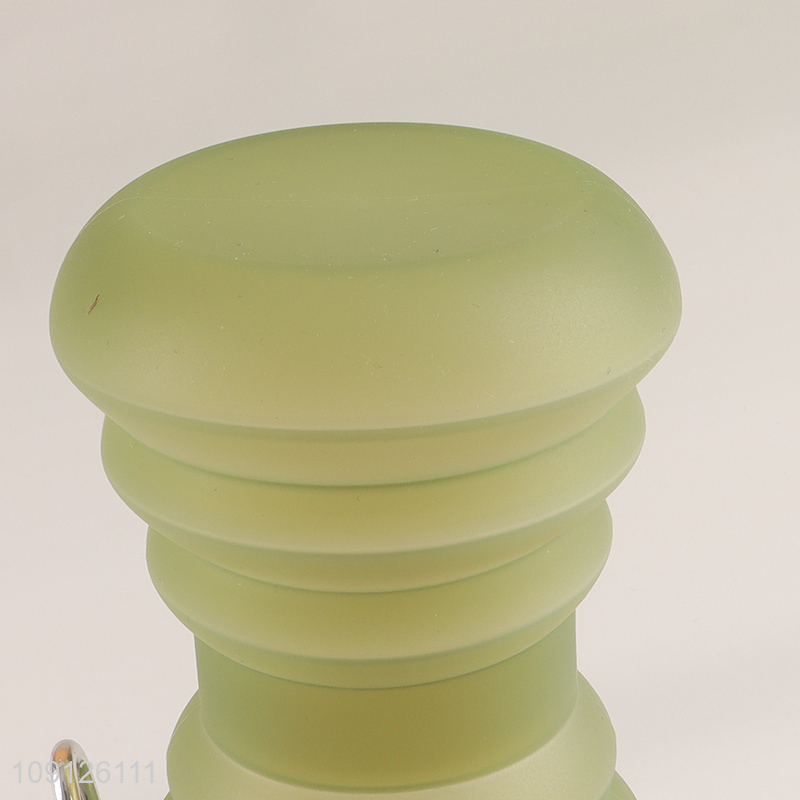 New Arrival Portable Reusable Collapsible Silicone Water Bottle with Carabiner