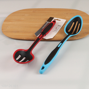 Factory Direct Sale Heat Resistant Silicone Slotted Spoon Kitchen Cooking Spoon