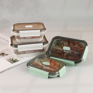 Online Wholesale Collapsible Slicone Lunch Box Foldable Food Storage Container