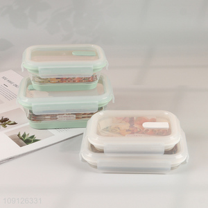 Hot Selling Collapsible Food Storage Container Reusable Foldable Slicone Lunch Box