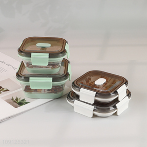 High Quality Collapsible Slicone Lunch Box Leak Proof Foldable Food Container