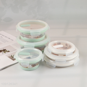 New Arrival Collapsible Slicone Lunch Box Meal Pre Container with Airtight Lid