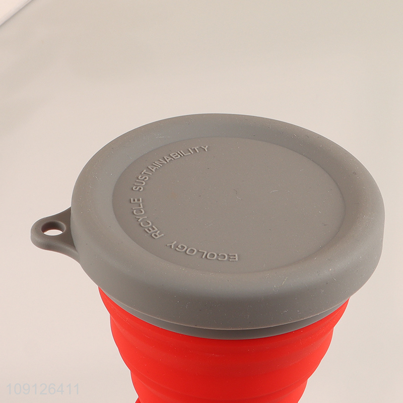 New Arrival 200ml Collapsible Silicone Cup Folding Trave Cup with Lid