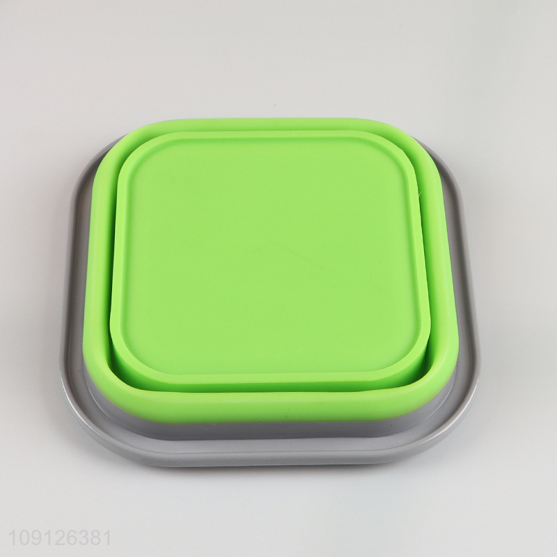 Popular Product Collapsible Slicone Bento Lunch Box Foldable Meal Pre Container