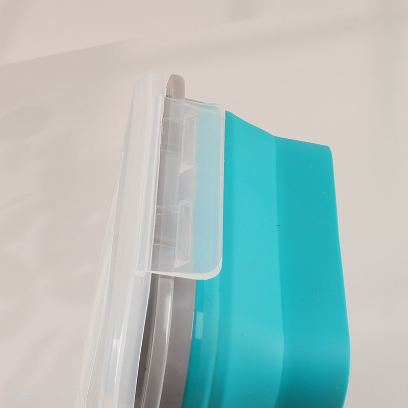 New Product 2-Compartment Collapsible Food Grade Slicone Lunch Box with Spoon & Fork