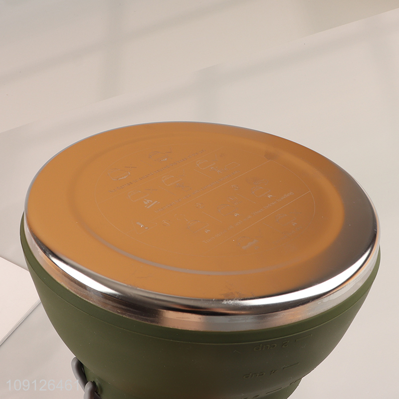 New Product 1.5L Collapsible Camping Kettle Silicone Cook Pot with Lid