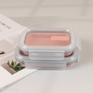 Promotional Collapsible Food Storage Container Reusable Foldable Slicone Lunch Box