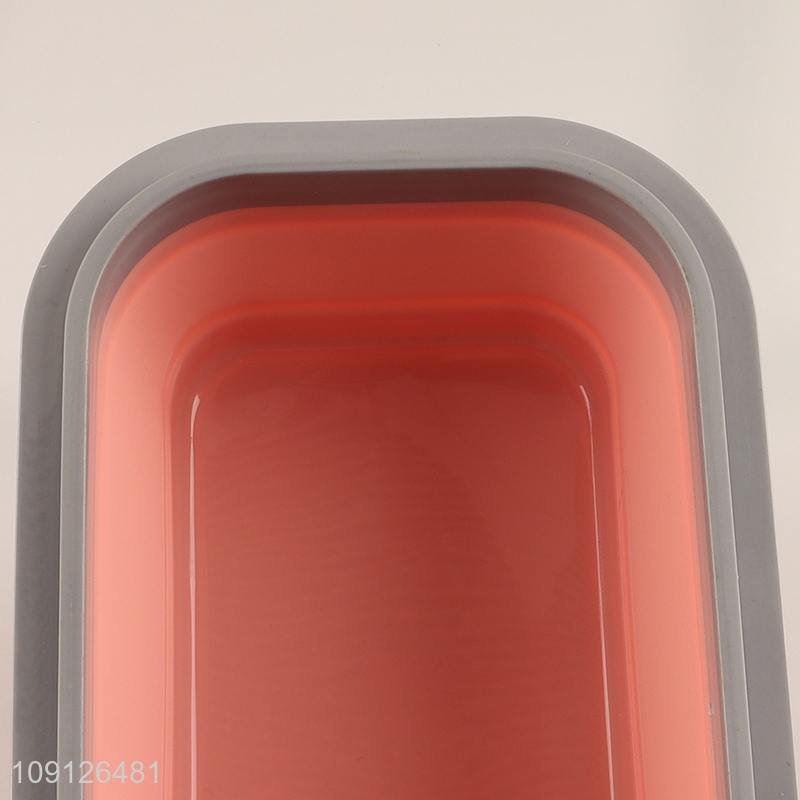 Promotional Collapsible Food Storage Container Reusable Foldable Slicone Lunch Box