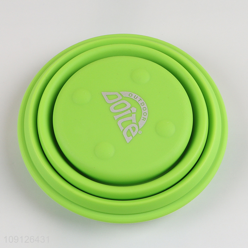 Factory Price Portable Collapsible Silicone Bowl Folding Travel Bowl with Lid