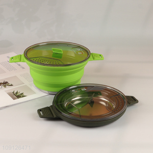 High Quality 2.5L Collapsible Camping Pot Portable Cooking Pot with Lid