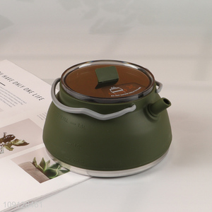 New Product 1.5L Collapsible Camping Kettle Silicone Cook Pot with Lid