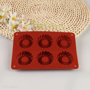 Hot Selling 6-Cavity Silicone Cake Mold for Candy Cookie Chocolate