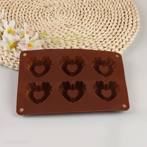 Online Wholesale 6-Cavity Silicone Cake Mold for Chocolate Cookie