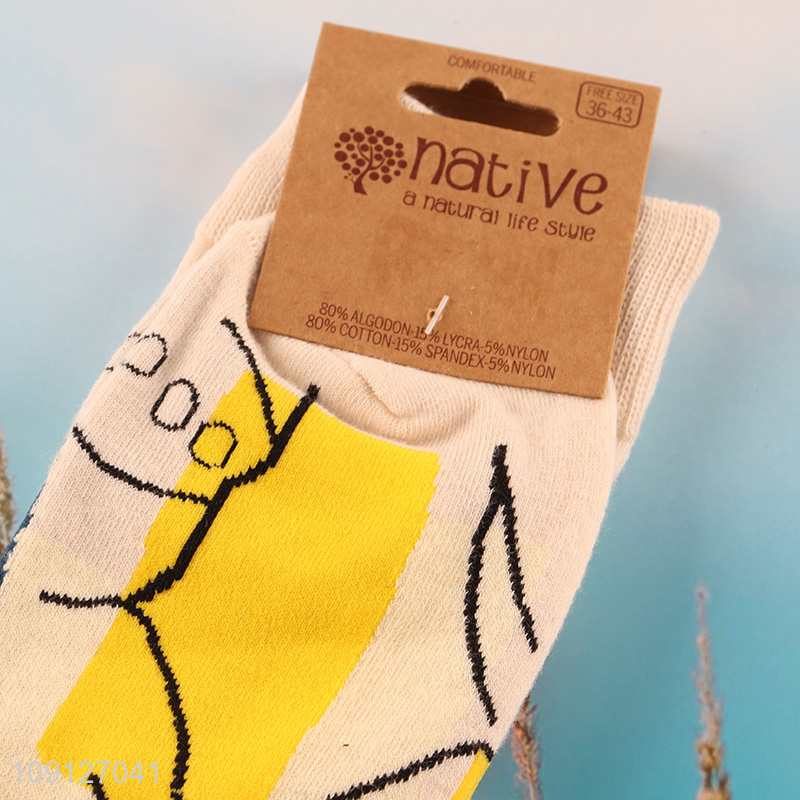 Top selling fashion breathable knitted cotton sock unisex socks
