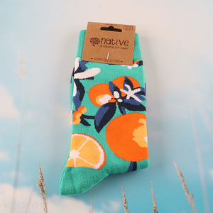 Latest products casual fashion cotton breathable mid tube socks