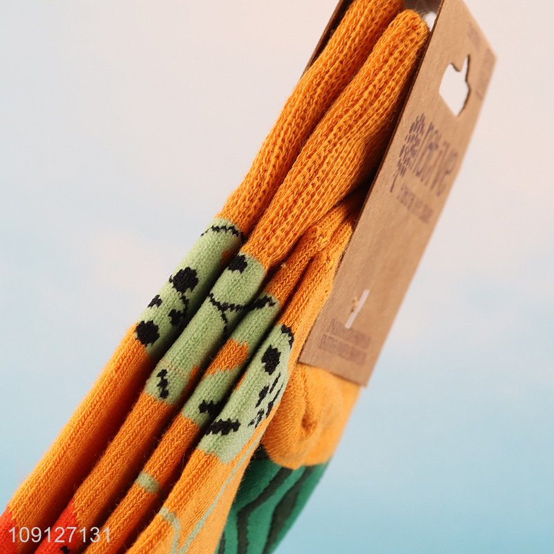 Good selling printed cotton breathable mid tube socks wholesale