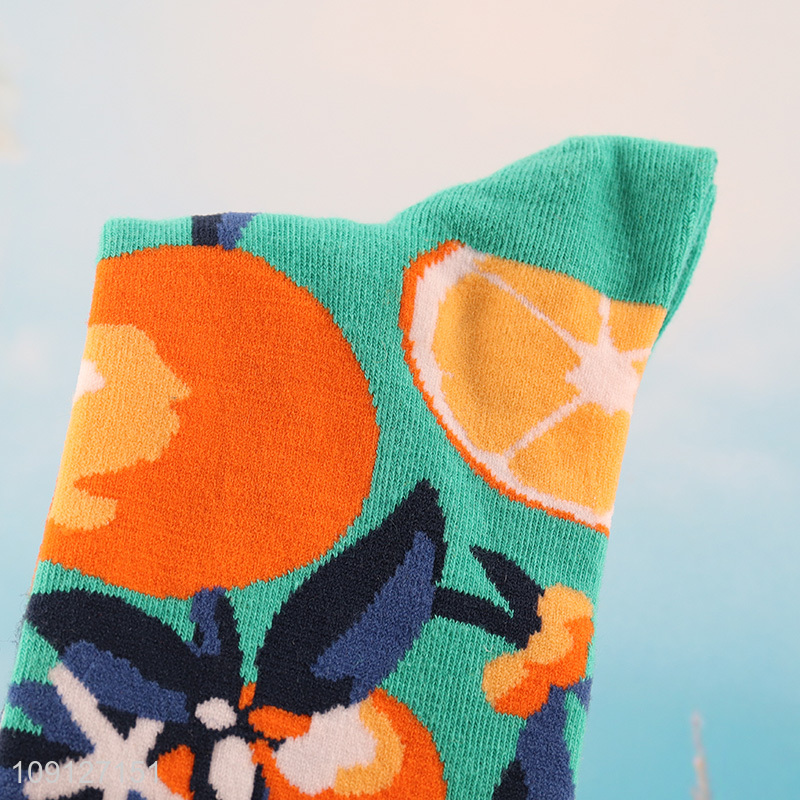 Latest products casual fashion cotton breathable mid tube socks