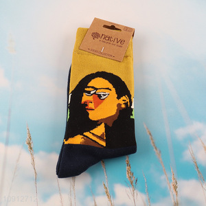 New style fashion cotton breathable mid tube socks unisex socks