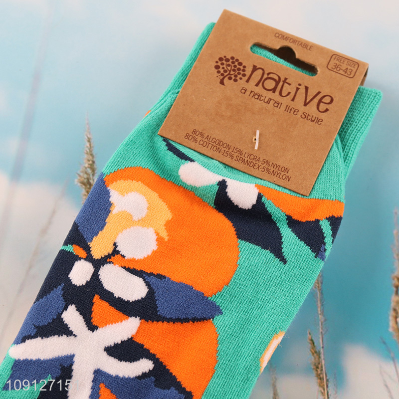 Latest products casual fashion cotton breathable mid tube socks