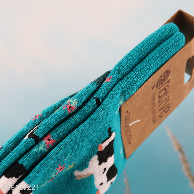 Best quality printed cotton breathable mid tube socks fashion socks