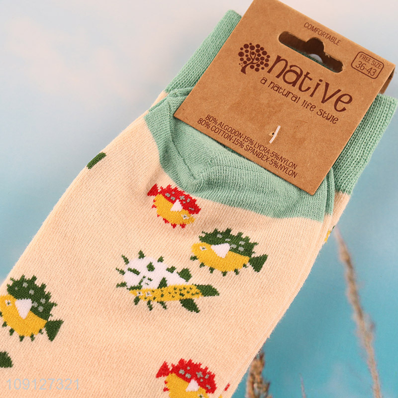 Most popular fashion casual cotton breathable mid tube socks