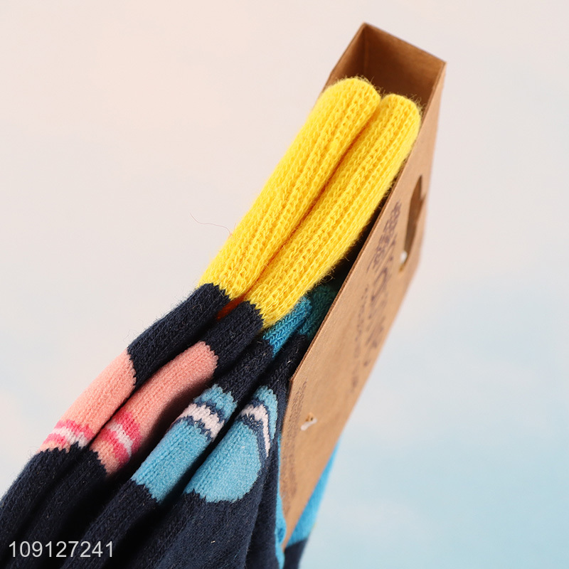 Top quality cartoon printed cotton breathable mid tube socks for sale