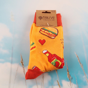 China products cartoon printed cotton breathable mid tube socks for sale
