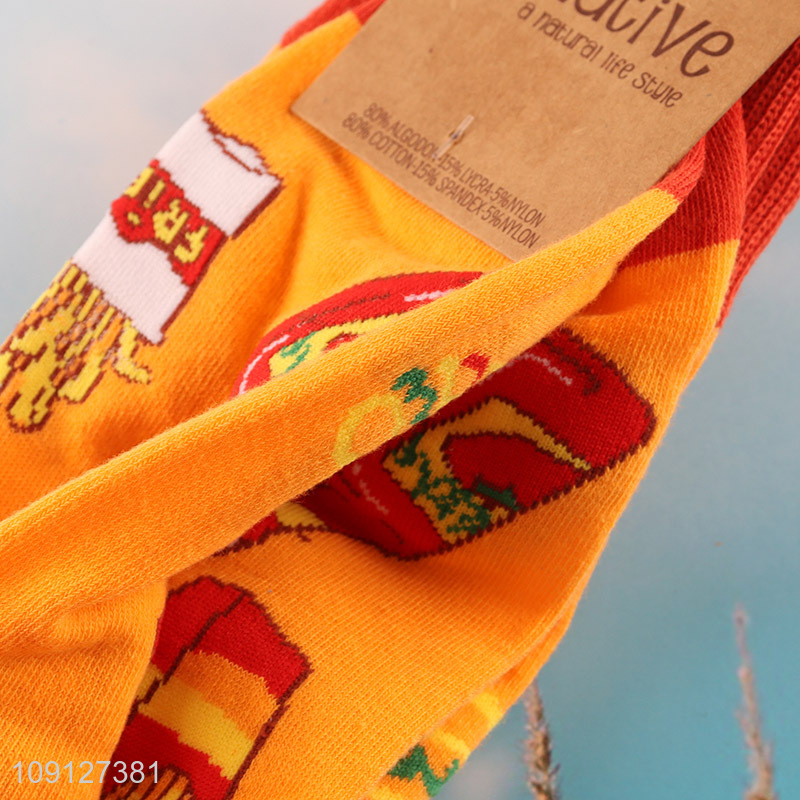 China products cartoon printed cotton breathable mid tube socks for sale