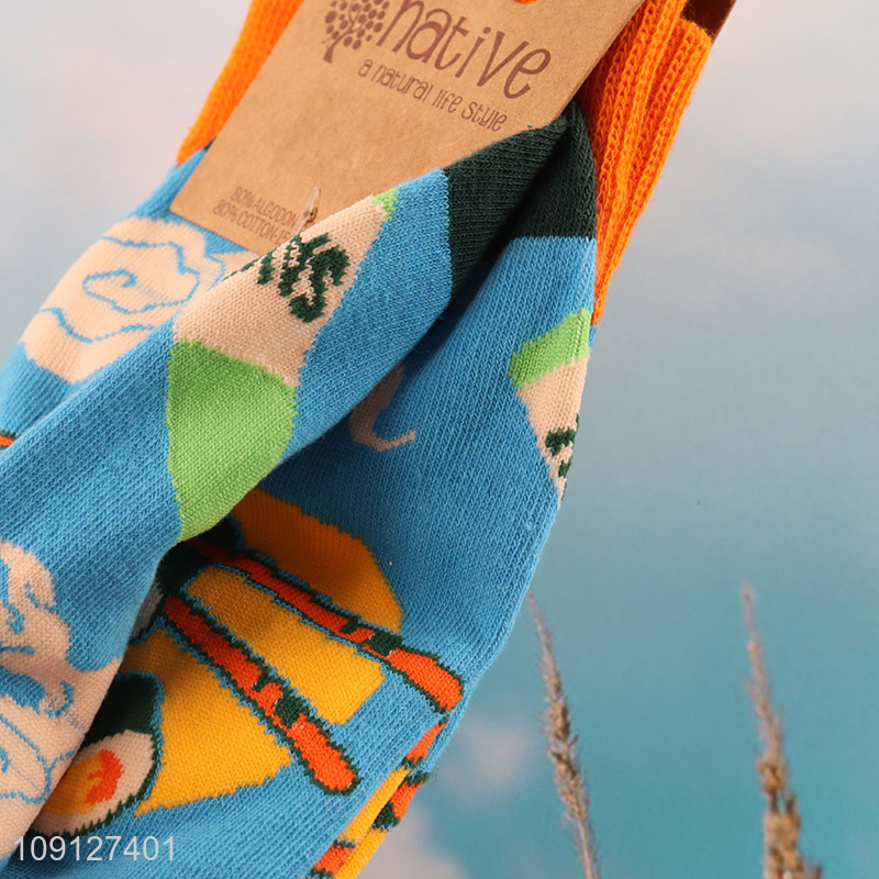 Top products casual fashion cotton breathable mid tube socks for men women